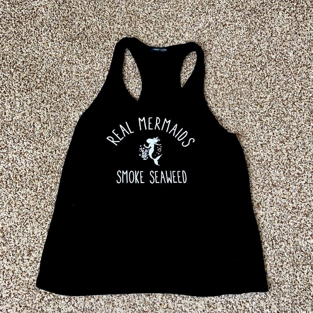 Graphic tank top/ beach cover-up